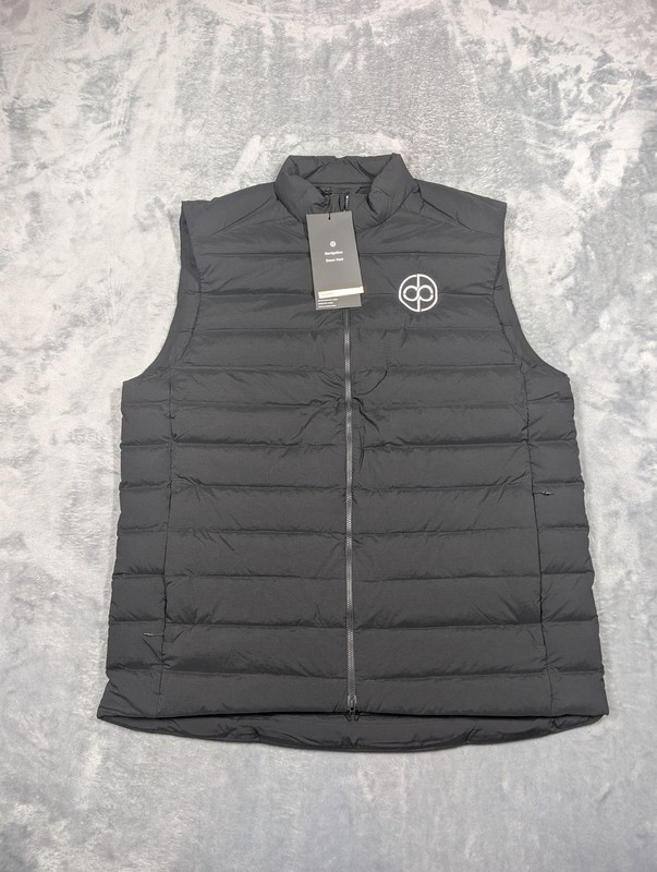 Lululemon Navigation Down Vest Mens XL Black Puffer Full Zip 700 Fill Outdoor
