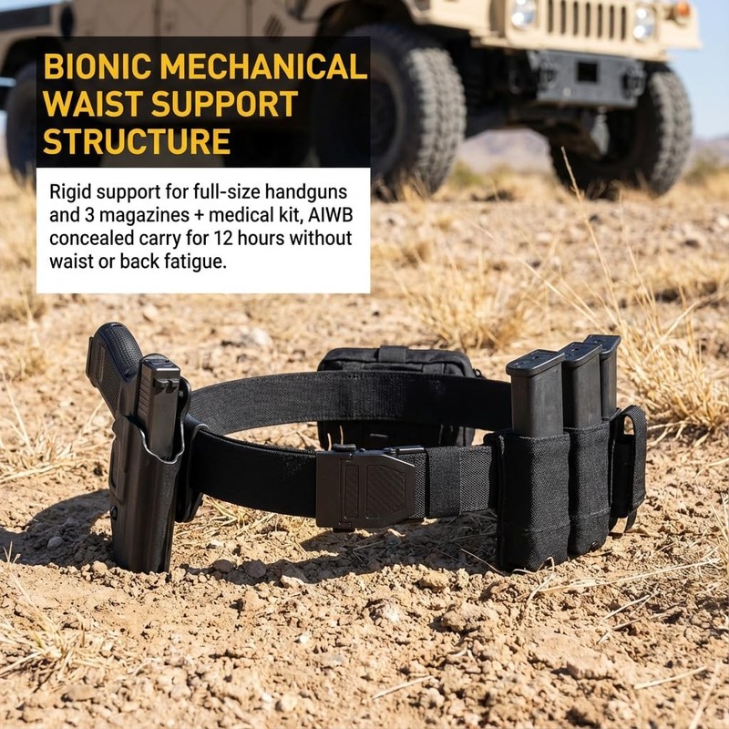 Tactical Gun Belt | 1.5" Width Dual-Layer Heavy-Duty 1000D Nylon for EDC & CC... gallery
