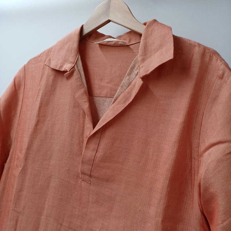 Seya Silk Blend Dress S Linen Cotton Polyester Midi Sleeve Casual gallery