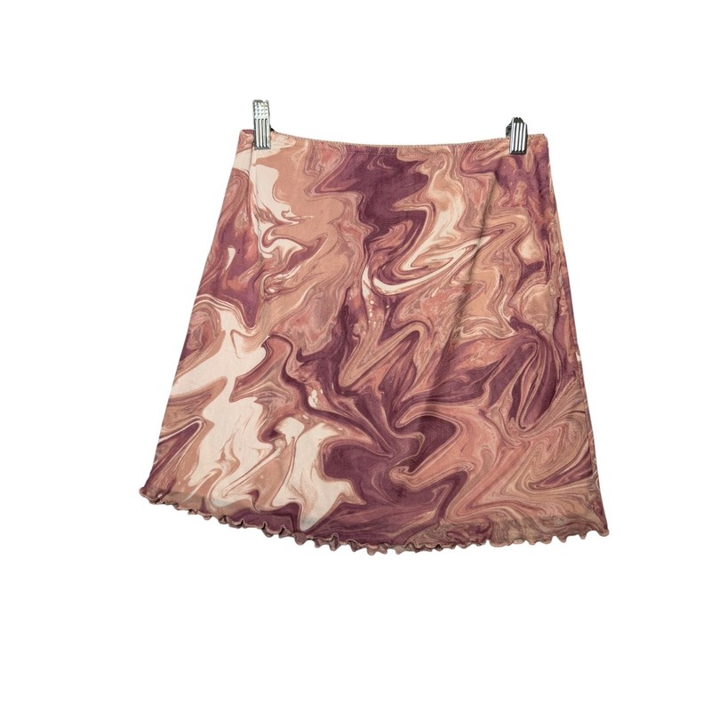Urban Outfitters Out From Under Pink Marble Mesh Mini Skirt Lettuce Hem Small