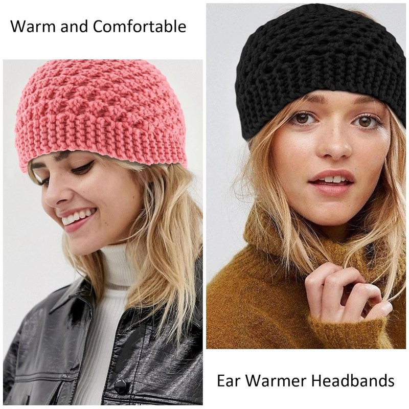 Handmade Crochet Headwrap Knit Headband Women Warmer Ear Wool Wide Turban Hairba gallery