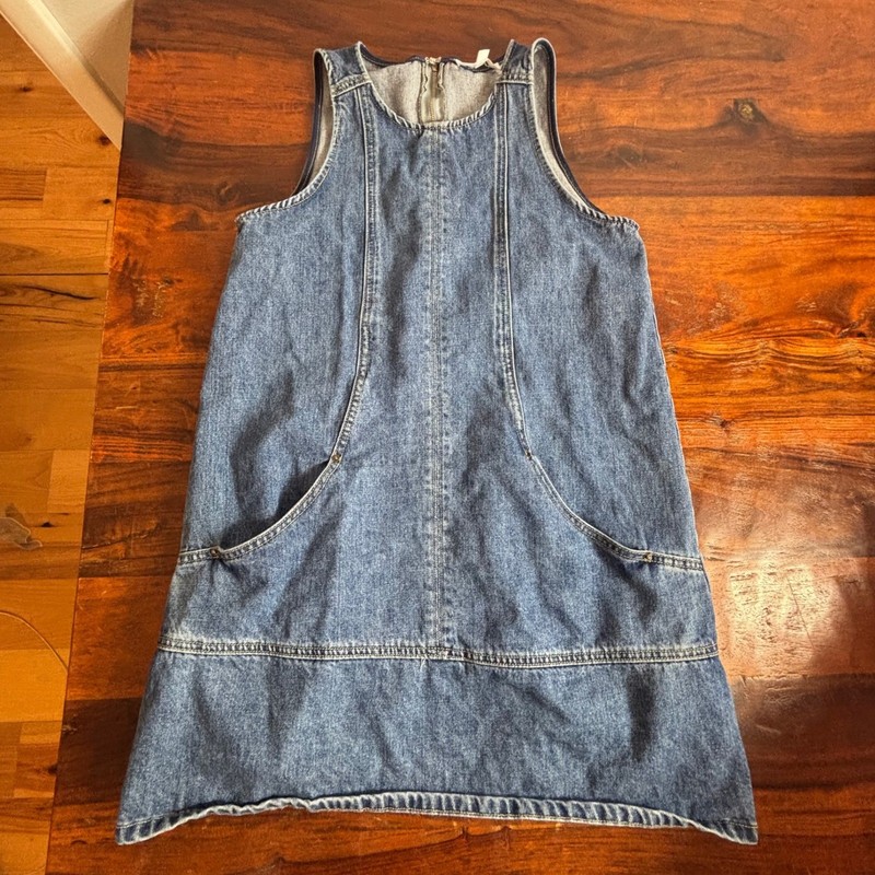 Cloud Ten Denim Pinafore Dress Womens Small Sleeveless Cotton Shift CD14825A