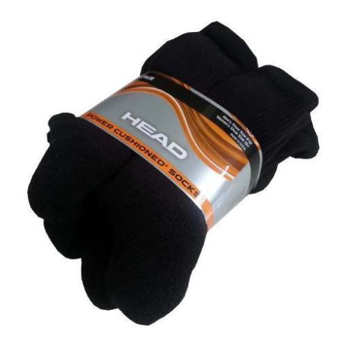 6 PACK COSTCO HEAD POWER CUSHIONED SOCKS BLACK MEN’S SIZE 9-12 CUSHION / NWOT