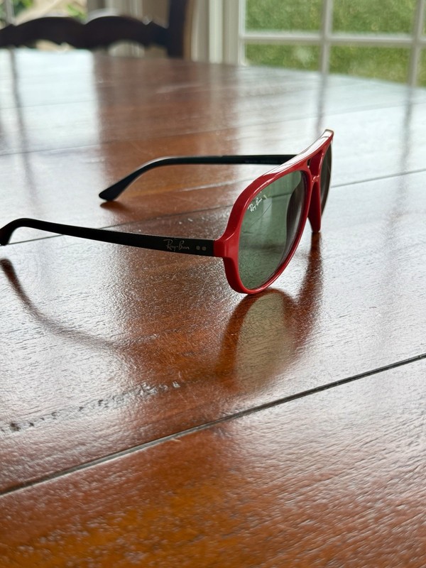 Rare Ray-Ban Red Aviator Excellent Condition Sunglasses with Case Unisex Vintage gallery