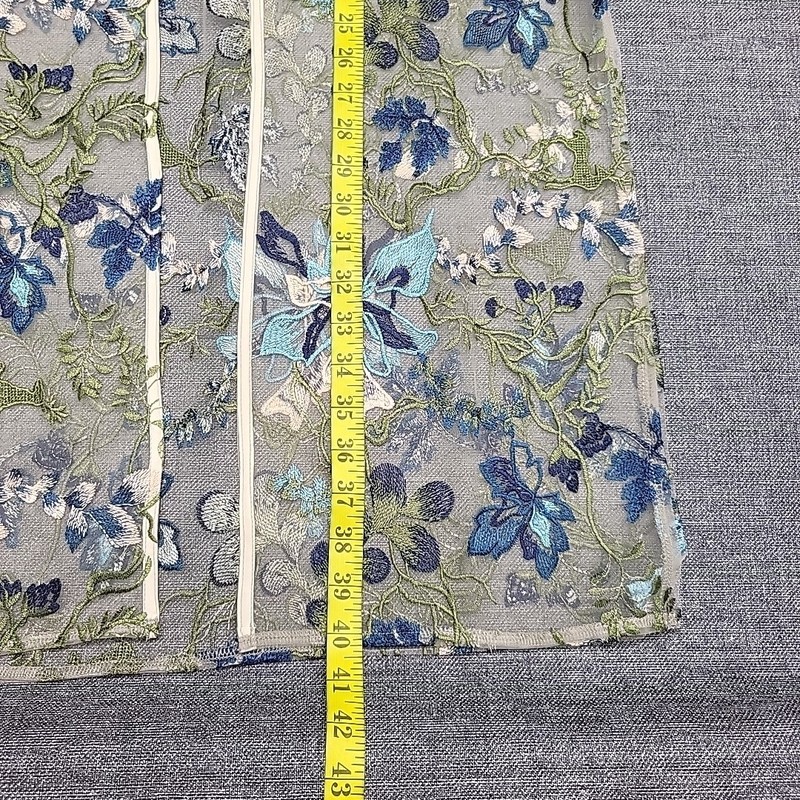 Indigo Thread Co Womens Dressy Open Front Sheer Embroidered Cardigan Medium Size gallery