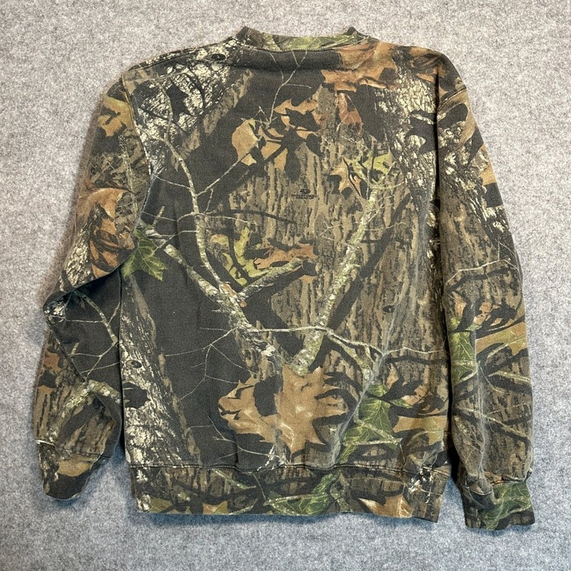Field Staff Mossy Oak Breakup Sweatshirt Medium Camo Cotton Blend Pullover gallery