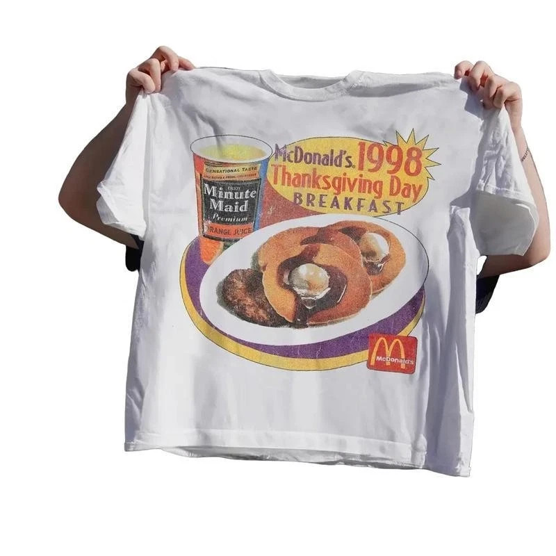Vintage 98 Thanksgiving Breakfast Promo T-Shirt Retro Graphic Tee