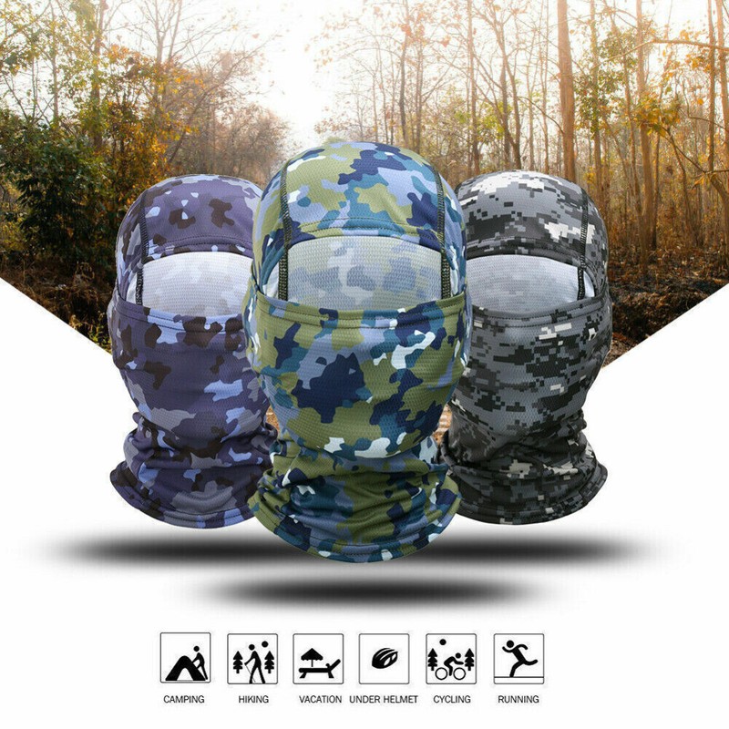 UV Protection Camo Balaclava Tactical Face Mask Ski Sun Hood Mask Hat Men Women gallery