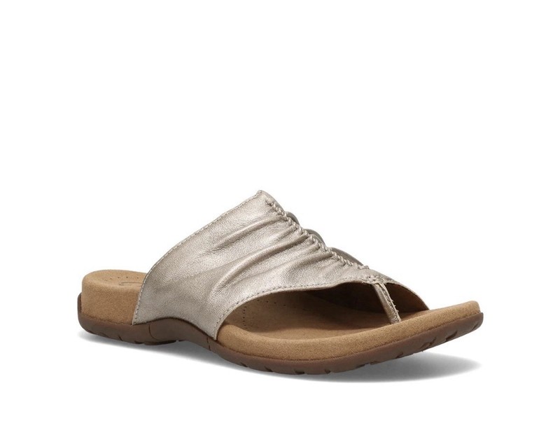 Taos Gift 2 Sandals Slides Comfort Champagne Gold Womens Sz 7