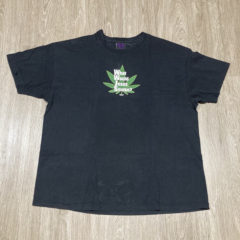 Weed Shirt 2XL 90s Y2k What Would Jesus Smoke Marijuana Dealer Parody Funny Tee