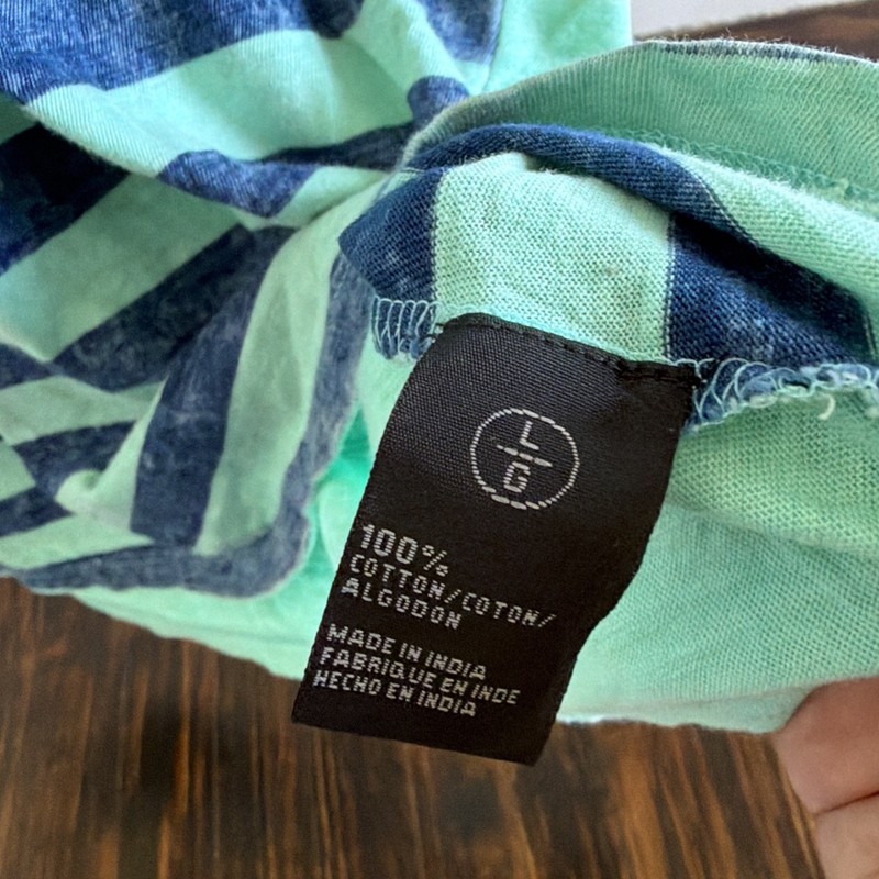 Buffalo David Bitton Men’s L Henley Shirt Mint Blue Striped NWT Tags gallery