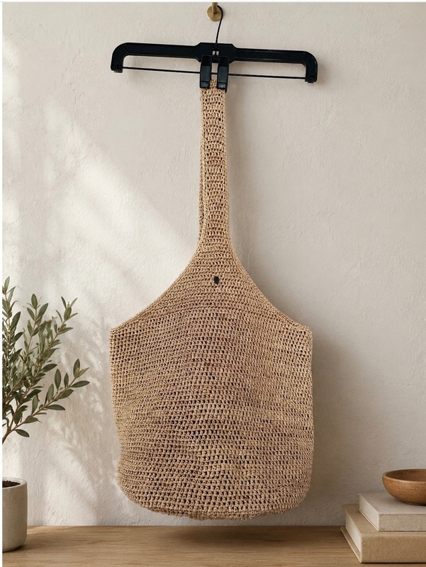 Helen Kaminski Australia Raffia Crochet Hobo Tote Bag Natural Straw Beach