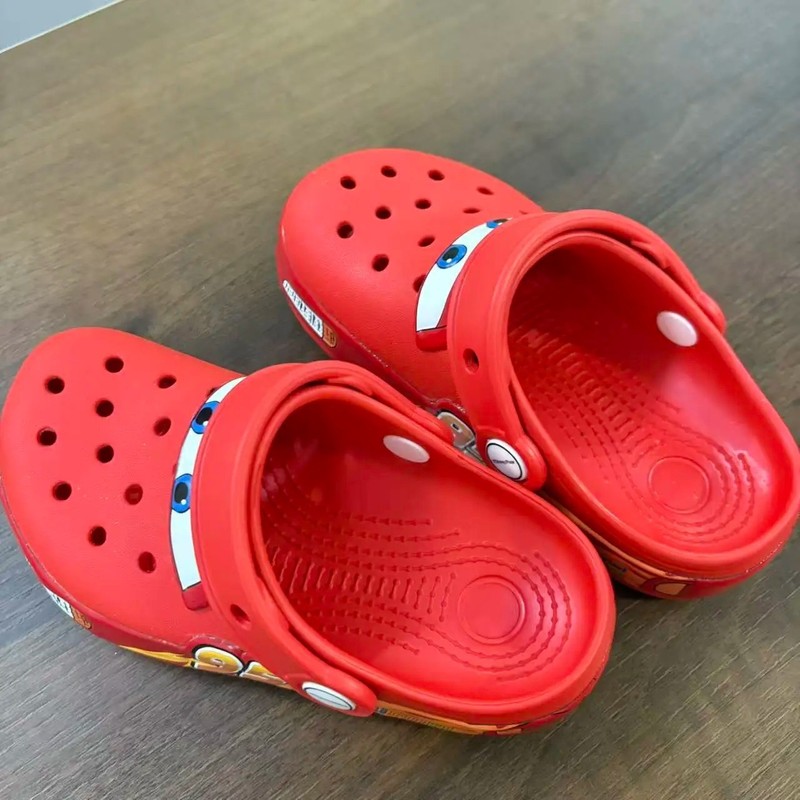 Kids Crocs Lightning McQueen Red Light Up Clogs Slip On Shoes Comfort gallery