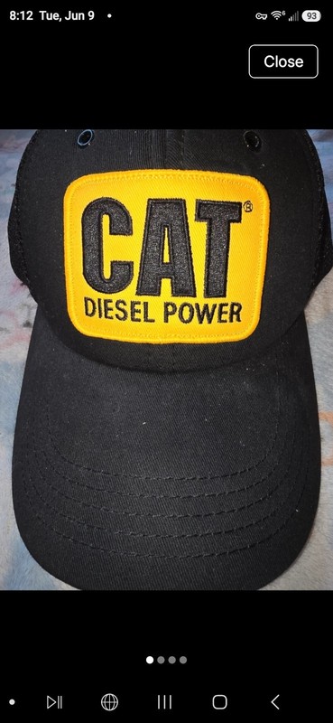 CAT Caterpillar Diesel Power Patch Trucker Hat Black Mesh Snapback Cap Vintage