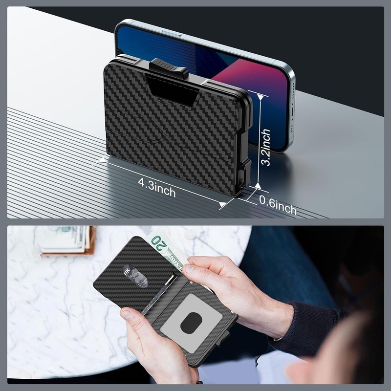 Abby Mens Slim Minimalist Wallet RFID Blocking Pop Up Credit Card Holder Case gallery