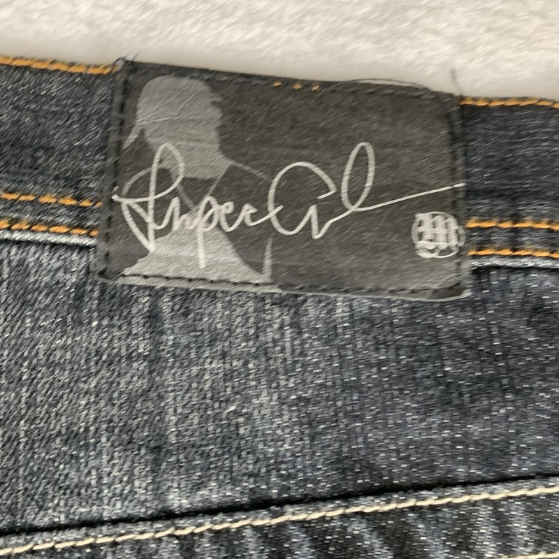 Vintage Makaveli Brand Tupac Mens 32" Jean Shorts Dark Wash Jorts Streetwear NWT gallery