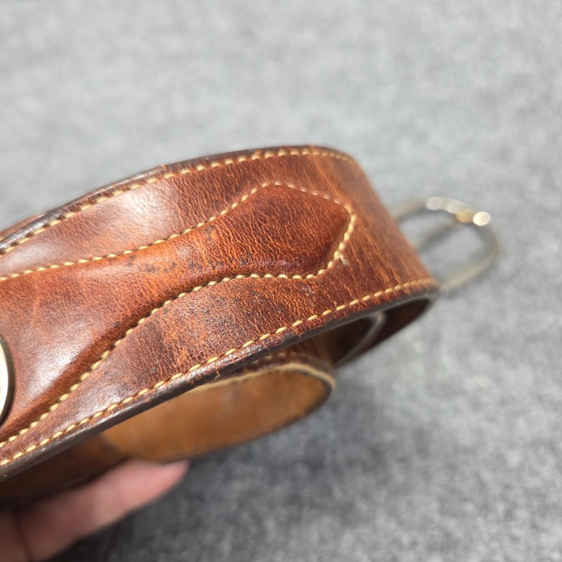 Vintage Buffalo Nickle Belt Mens 35-41" Brown Made USA Western Woven Cowboy USA gallery