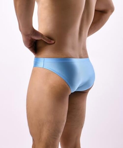 Men's Ice Silk Triangle Bikini Low Rise Briefs Soft X-Large 1-pack Sky Blue gallery