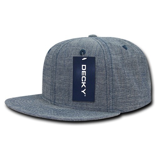 Washed Denim Snapback Hat – Blue, Cotton (Decky 1094-BLU, New with Tags)