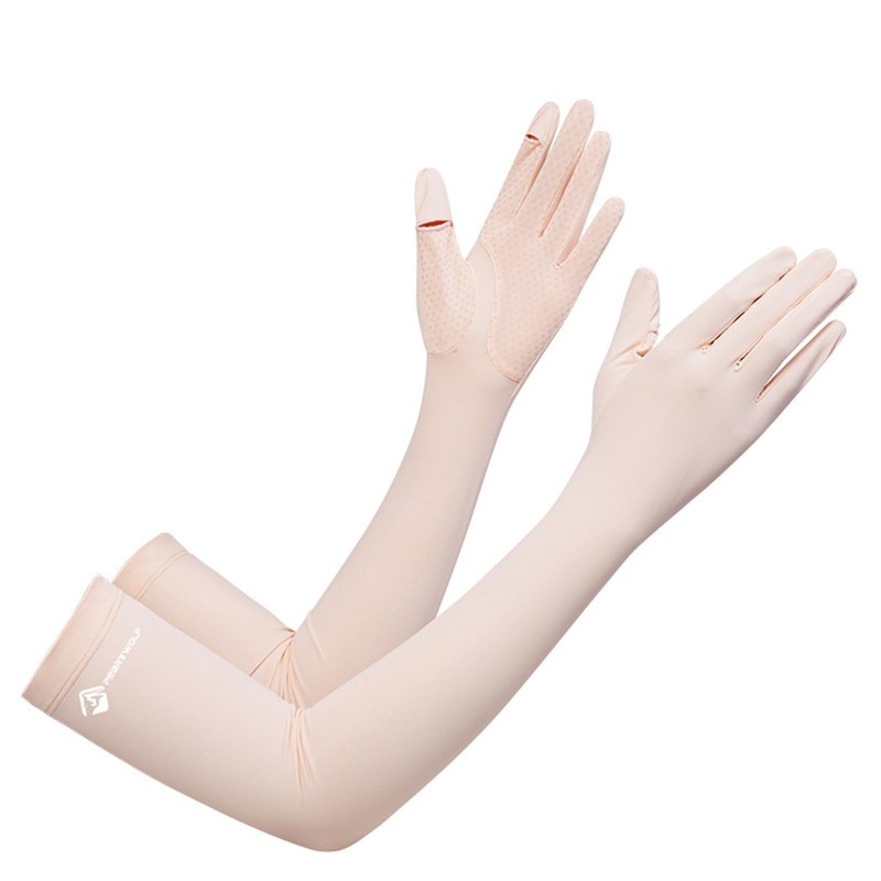 Summer-UV-Sun-Protection Gloves Long Driving-Gloves Sunblock Non Medium Pink