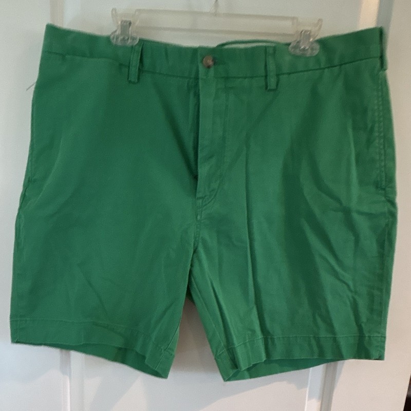 Polo Ralph Lauren Men’s Green Solid Flat Front Chino Shorts Classic Fit Stretch