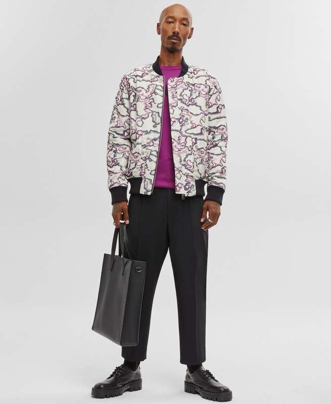$159 Mode of One Mens Reversible Bomber Jacket in Deep Black Size L gallery