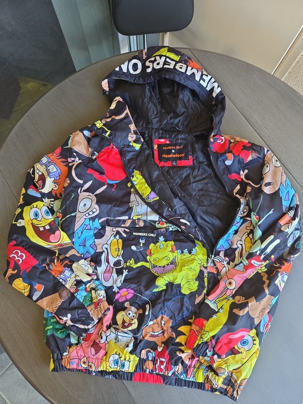 Members Only Jacket Mens Small Nickelodeon Rugrats Hey Arnold Sponge Bob 90s