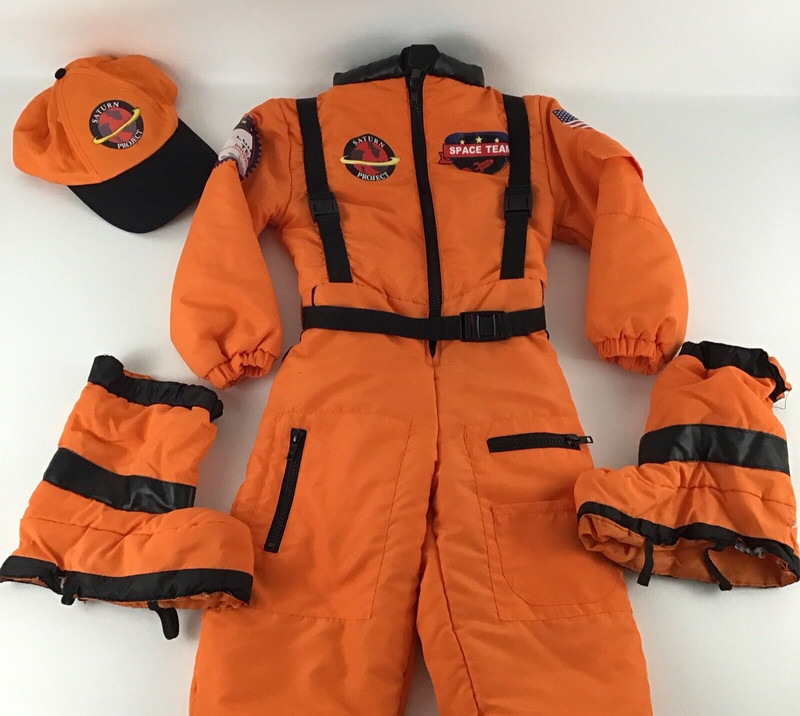 Saturn Project Costume Space NASA Astronaut Outfit Halloween Cosplay Pretend 5-6