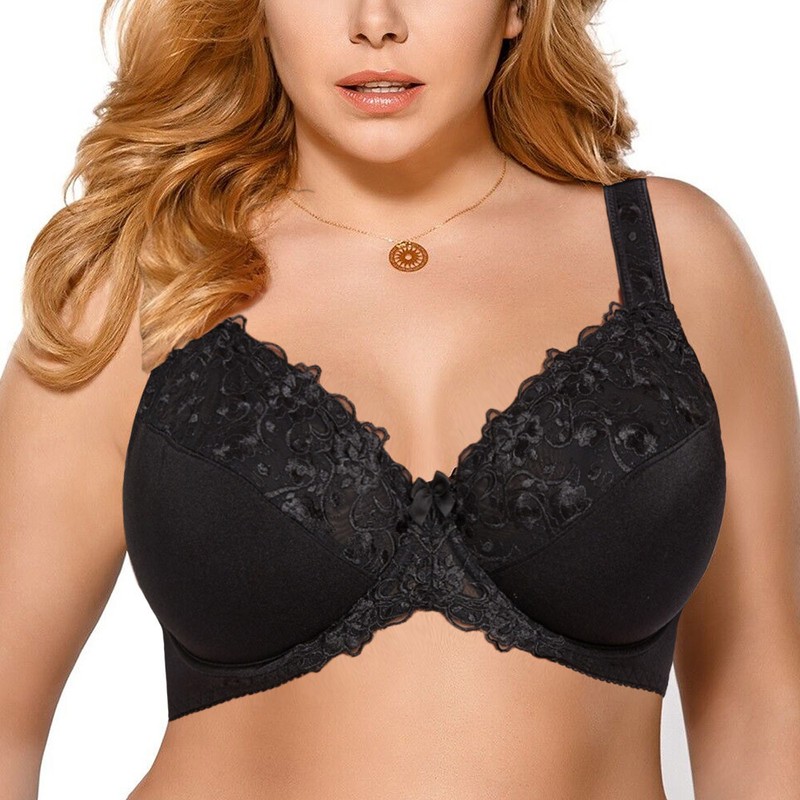 Womens Underwired Full Coverage Bra Unlined Minimizer Lace Bra Plus Size 36 - 48 gallery