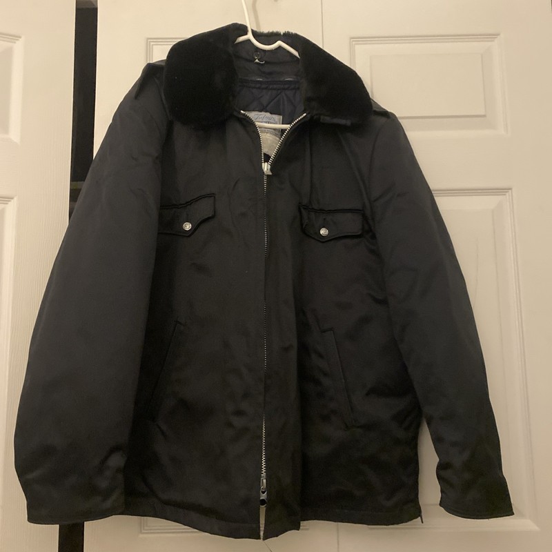 Blauer Weather Resistant Jacket Fire Department W/ Liner 48L Fur Collar Quilted