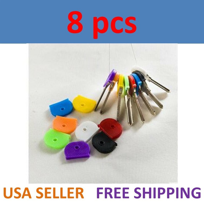 8 Pcs Key Cap Tags Label ID Silicone Coding Color Key Identifier Cover 8 Colors