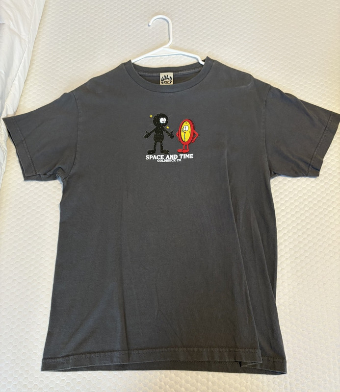 Gold Brick Space and Time Crew Neck Shirt Mens Size M Gray