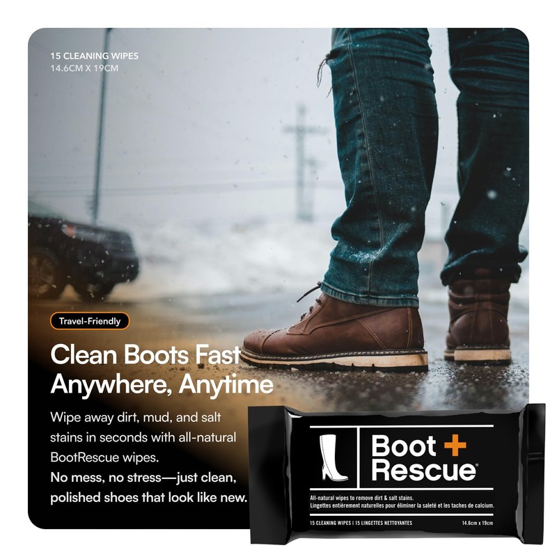 Boot Rescue Cleaning Wipes 15 Pack Leather Suede Dirt Salt Remover Re-sealable gallery