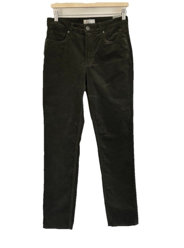 KUT From The Kloth High Rise RACHAEL Fab AB Corduroy Green Olive Mom Jean Size:2