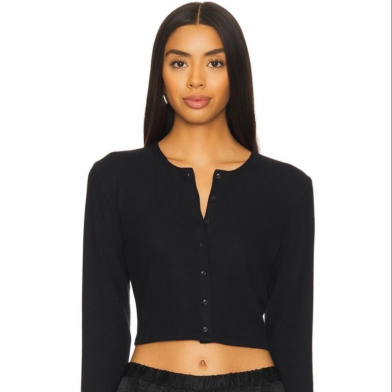 Plush by Revolve Long Sleeve Ribbed Cropped Sweater NWT Size XS