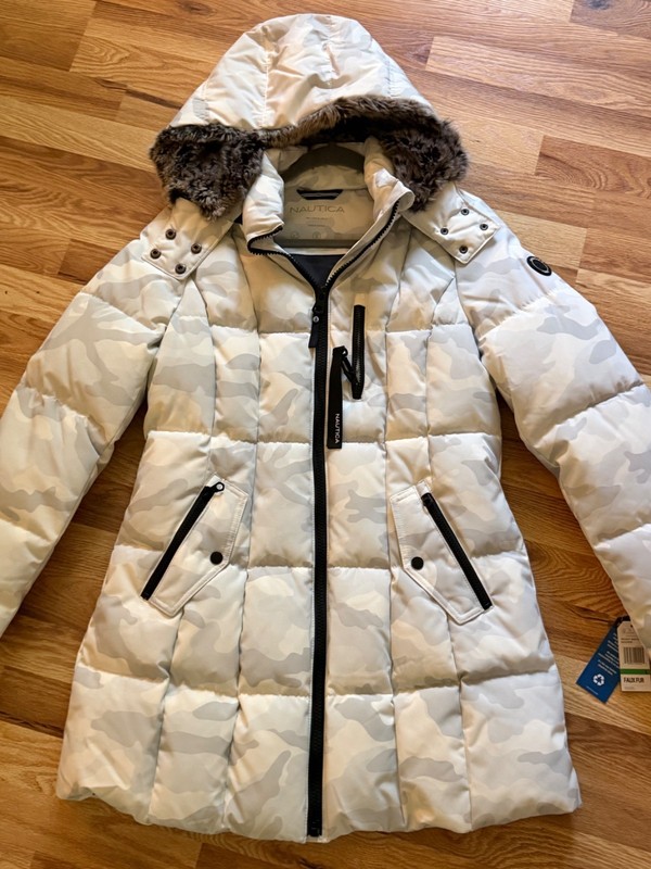 nautica white winter coat gallery