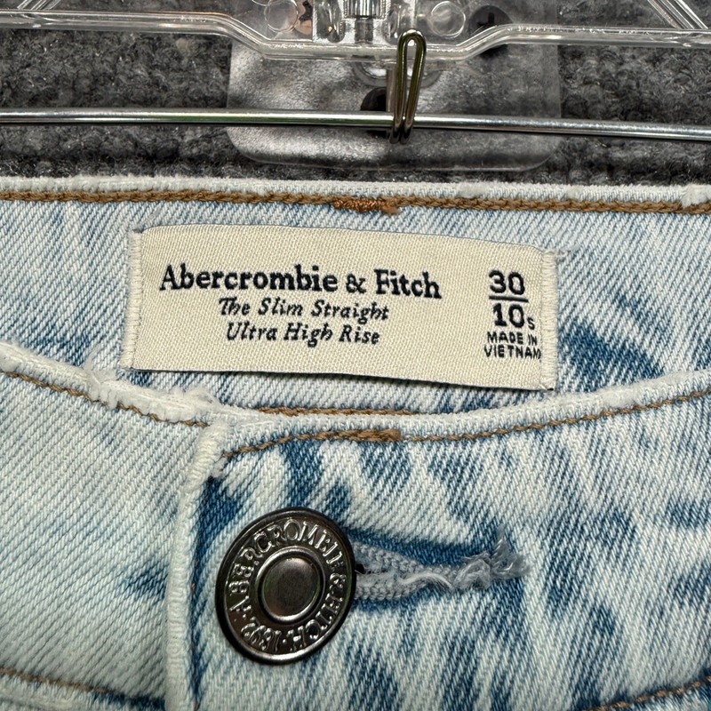 Abercrombie & Fitch Jeans Womens 10 Slim Straight Light Ultra Hi Rise Split Hem gallery