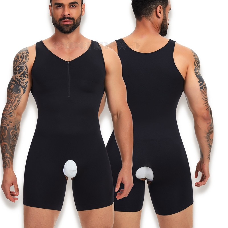 Mens Body Shaper Compression Bodysuit Shapewear Belly Control Fajas Para Hombres