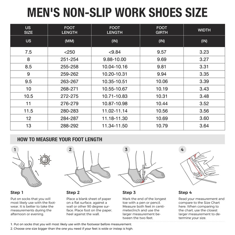 NINGO Men's Slip-Resistant Work Shoes Lightweight Water & Oil Resistant Sneakers gallery