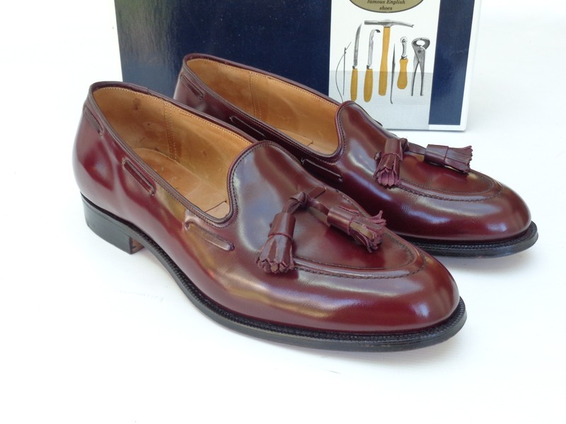 VINTAGE CHURCH’S KEATS BURGUNDY LEATHER TASSEL LOAFERS UK 8.5 EU 42.5 US 9.5