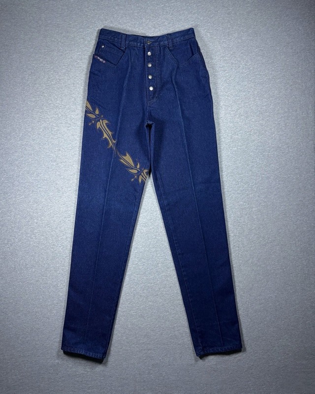 Vintage Western Blaze Jeans Womens 11/29 Blue Embroidered Bareback Cowgirl 90s
