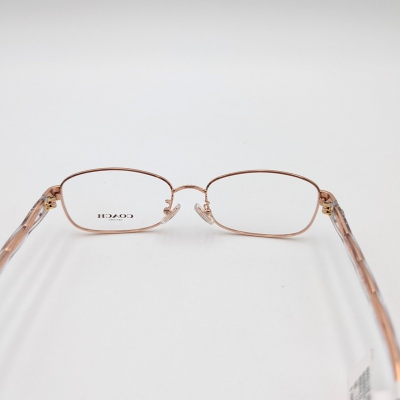 Coach Unisex Rectangle Eyeglasses HC5138 Rose Gold With Demo Lens 55-17-140 gallery