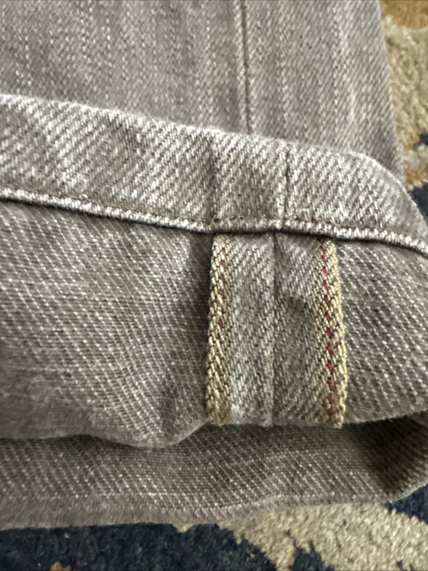 TAYLOR STITCH DEMOCRATIC GRAY NATURAL ORGANIC 10oz SELVEDGE DENIM JEANS 35x33 gallery
