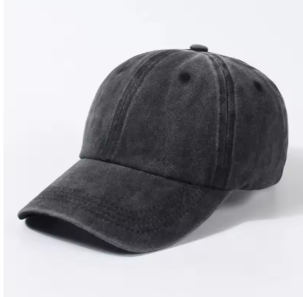 Unisex Washed Cotton Dad Hat Adjustable Baseball Cap Vintage Solid Color