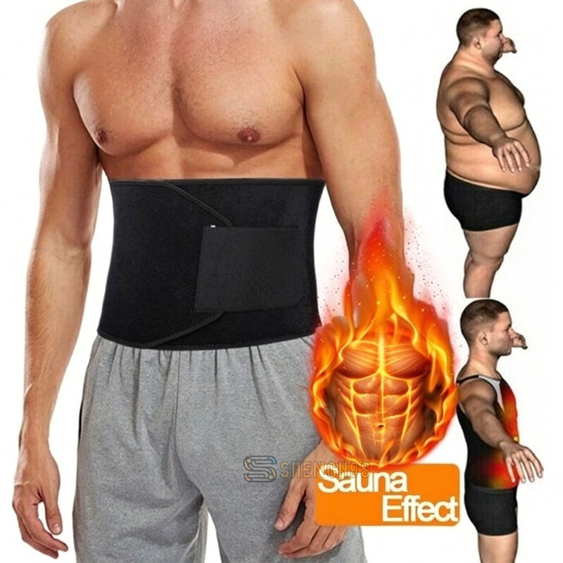 Men Sauna Belly Fat Burner Body Shaper Waist Trainer Sweat Belt for Weight Loss