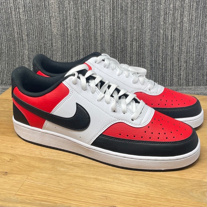 Nike Court Vision Low Sneakers Men 12 Red White Black IO9112-657 Basketball NEW gallery