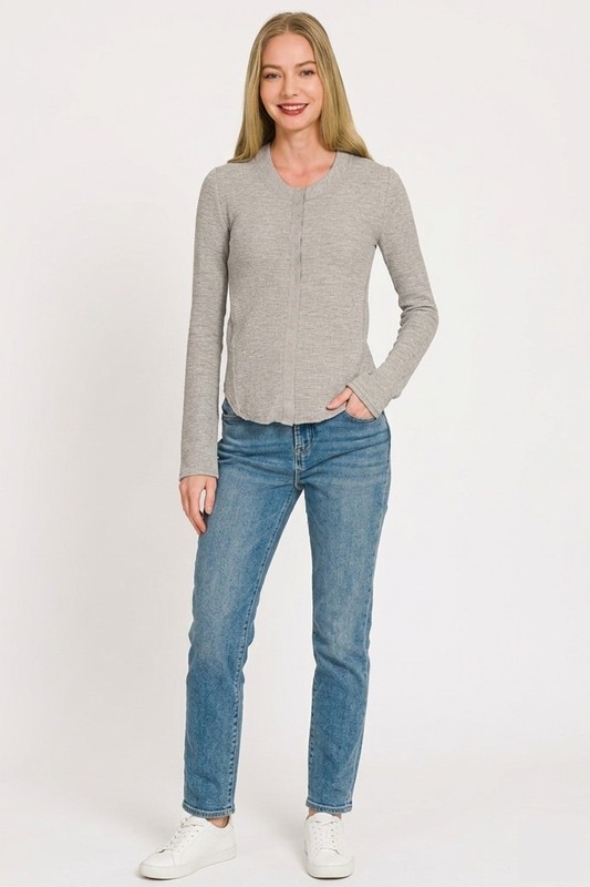 Zenana Double Knit Snap Button Shirts - Medium gallery