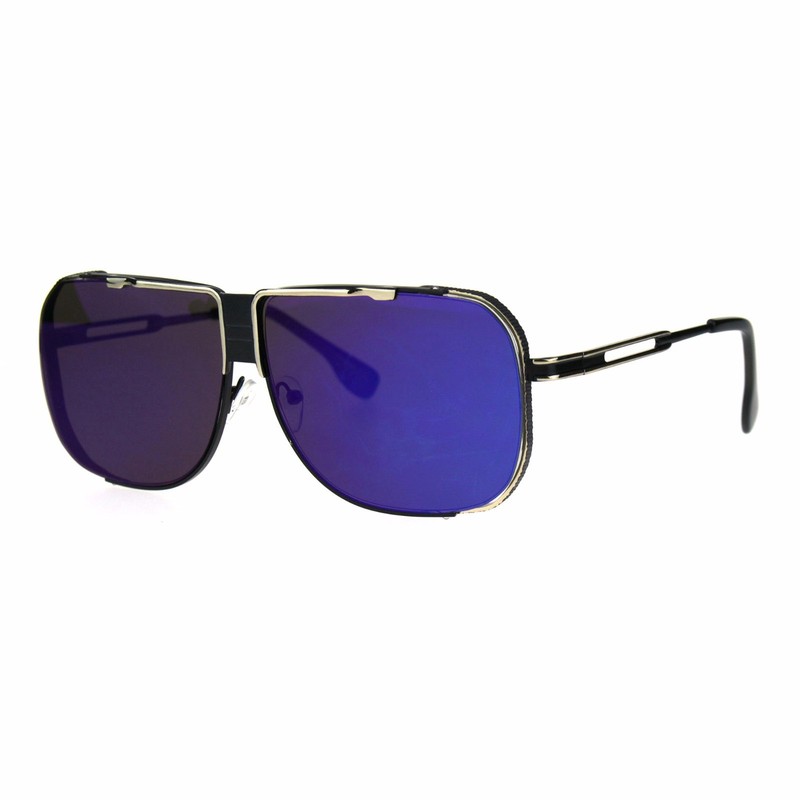 Fashion Sunglasses Retro Modern Square Metal Frame Mirror Lens UV 400