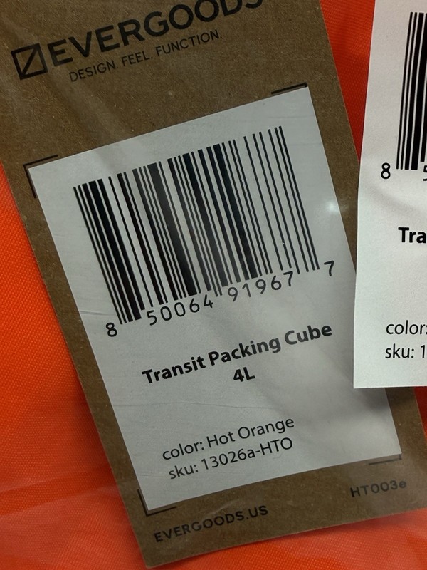 Evergoods Transit Packing Cube 4L Hot Orange - NIW gallery