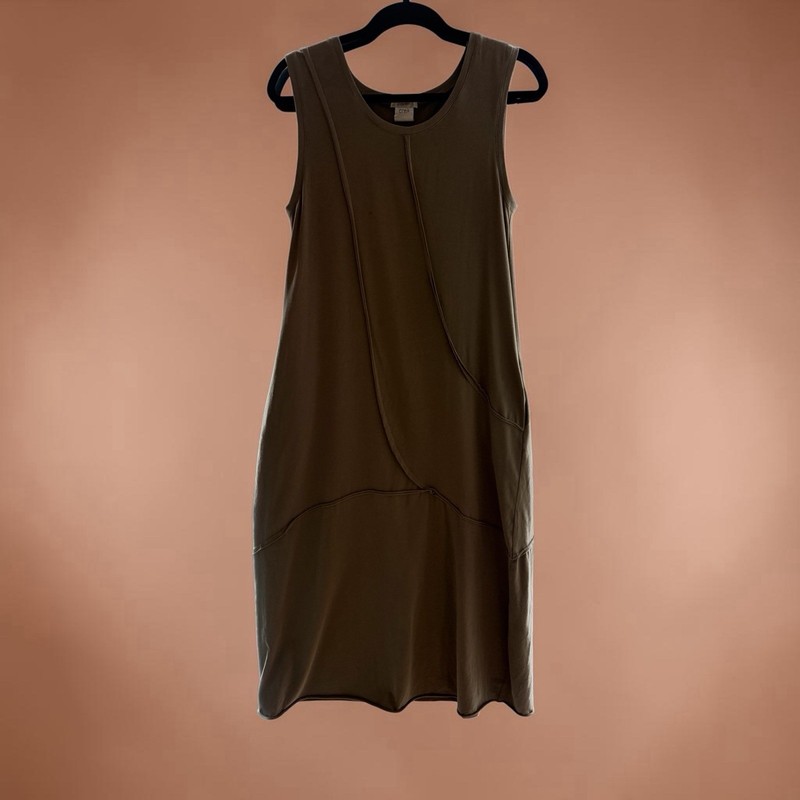 Crea Concept Asymmetric Seam Tank Midi Dress Earth Brown EU 40 US 8 M Lagenlook gallery